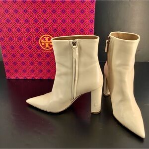 Tory Burch Penelope 90MM Bootie Calf Leather In Dulce De Leche Size 8.5